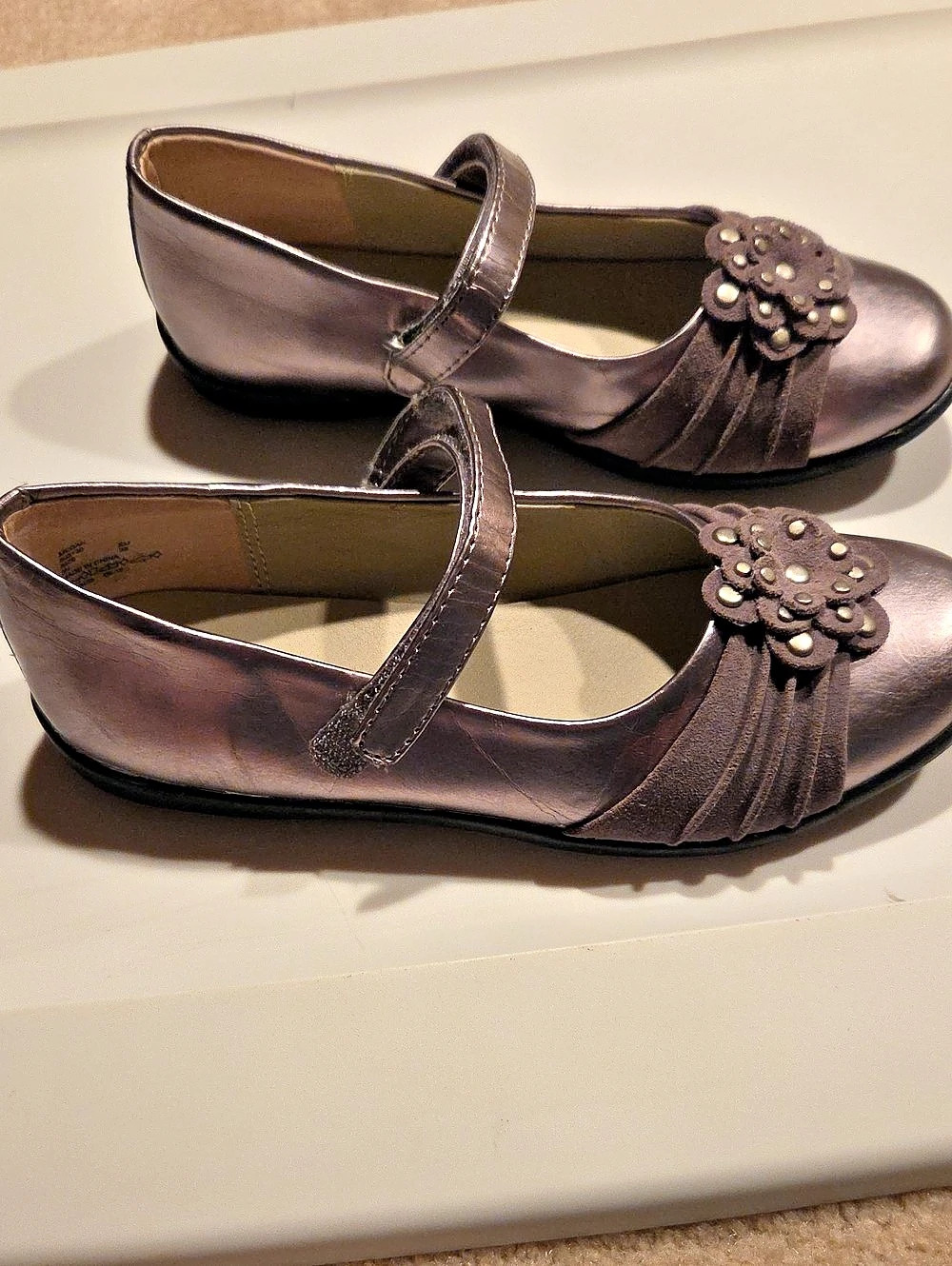 Balleto Mary Jane Flats Grey Metallic Flats US Size 3N